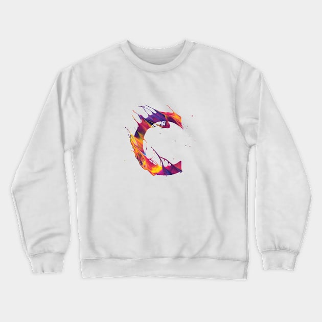 Colorful Painted Initial Letter C Crewneck Sweatshirt by Artifyio